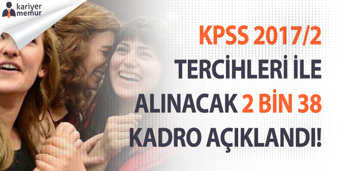 KPSS 2017/2 Tercihleri İle Alınacak 2 bin 38 Kadro Açıklandı
