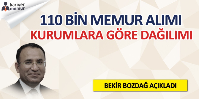 2018 110 Bin Memur Alımının Kurumlara Göre Dağılımı Belli Oldu