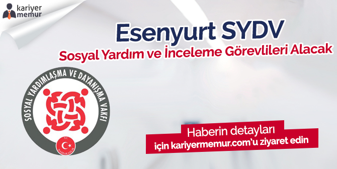 İstanbul Esenyurt SYDV Personel Alım İlanı