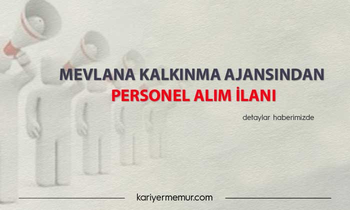 Mevlana Kalkınma Ajansından Personel Alım İlanı