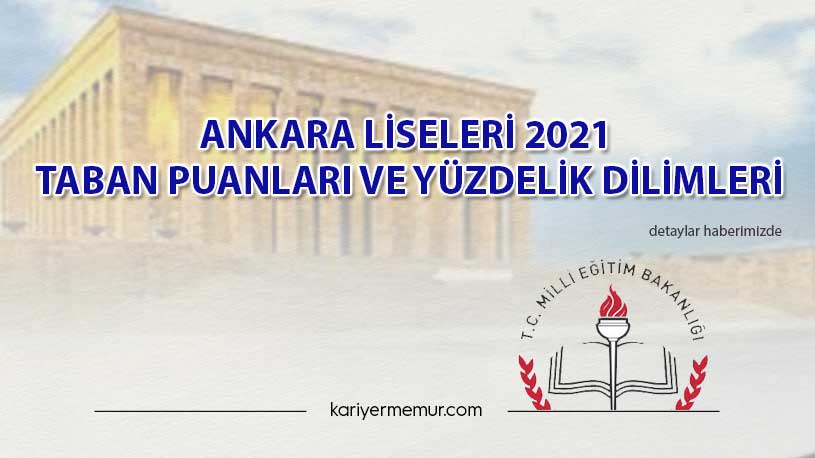 Ankara Liseleri 2021 LGS Taban Puanları ve Yüzdelik Dilimleri