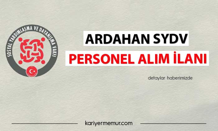 Ardahan SYDV Personel Alım İlanı
