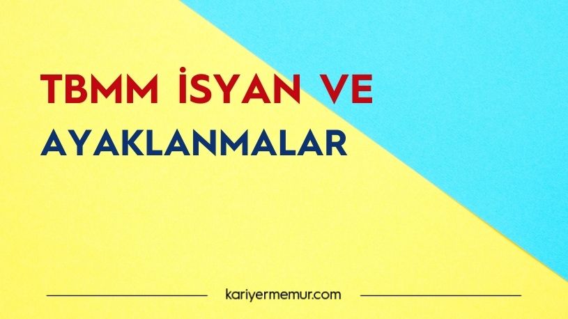 TBMM’nin İsyan ve Ayaklanmalara Karşı Aldığı Önlemler