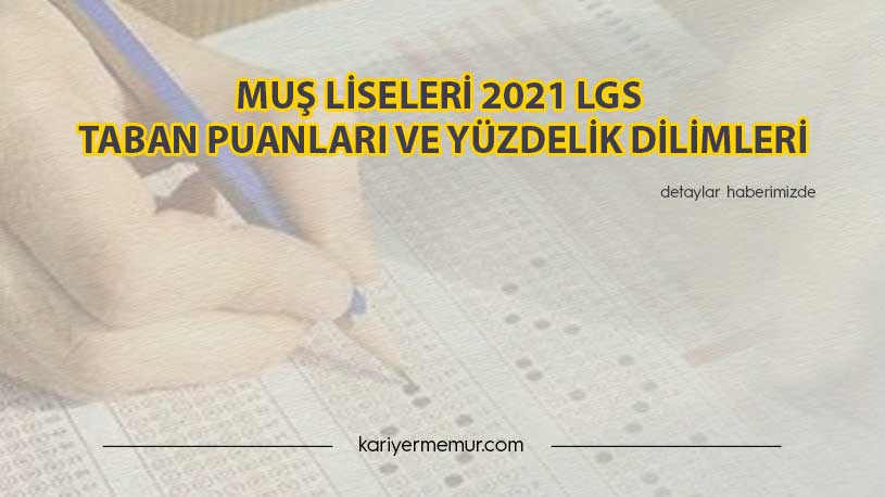 Muş Liseleri 2021 LGS Taban Puanları ve Yüzdelik Dilimleri
