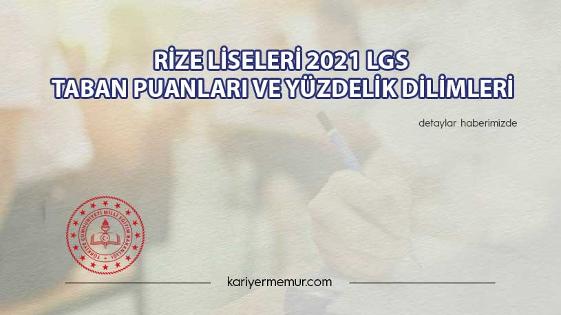 Rize Liseleri 2021 LGS Taban Puanları ve Yüzdelik Dilimleri