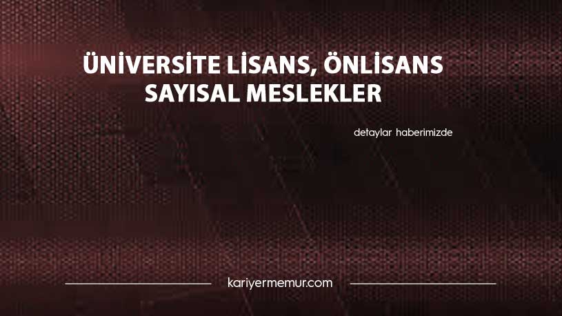 Üniversite Lisans, Önlisans Sayısal Meslekler Nelerdir?