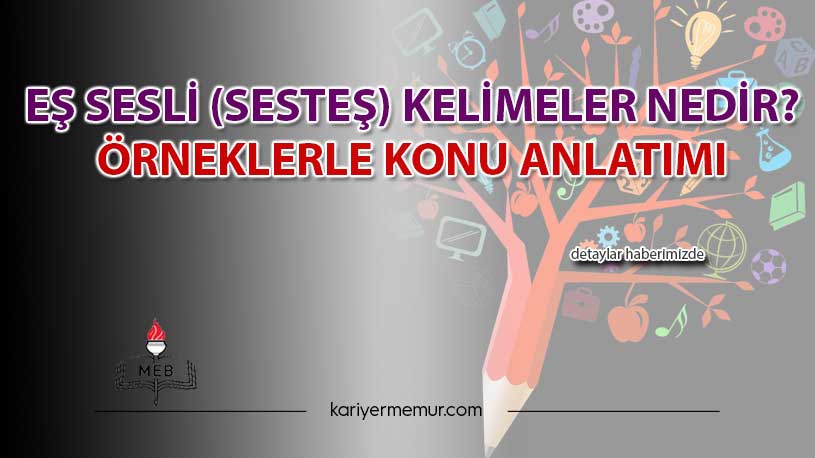 Eş Sesli (Sesteş) Kelimeler nedir? Örneklerle Konu Anlatımı