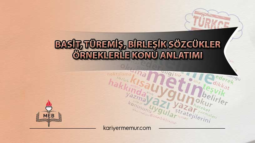 Basit, Türemiş, Birleşik Sözcükler Örneklerle Konu Anlatımı